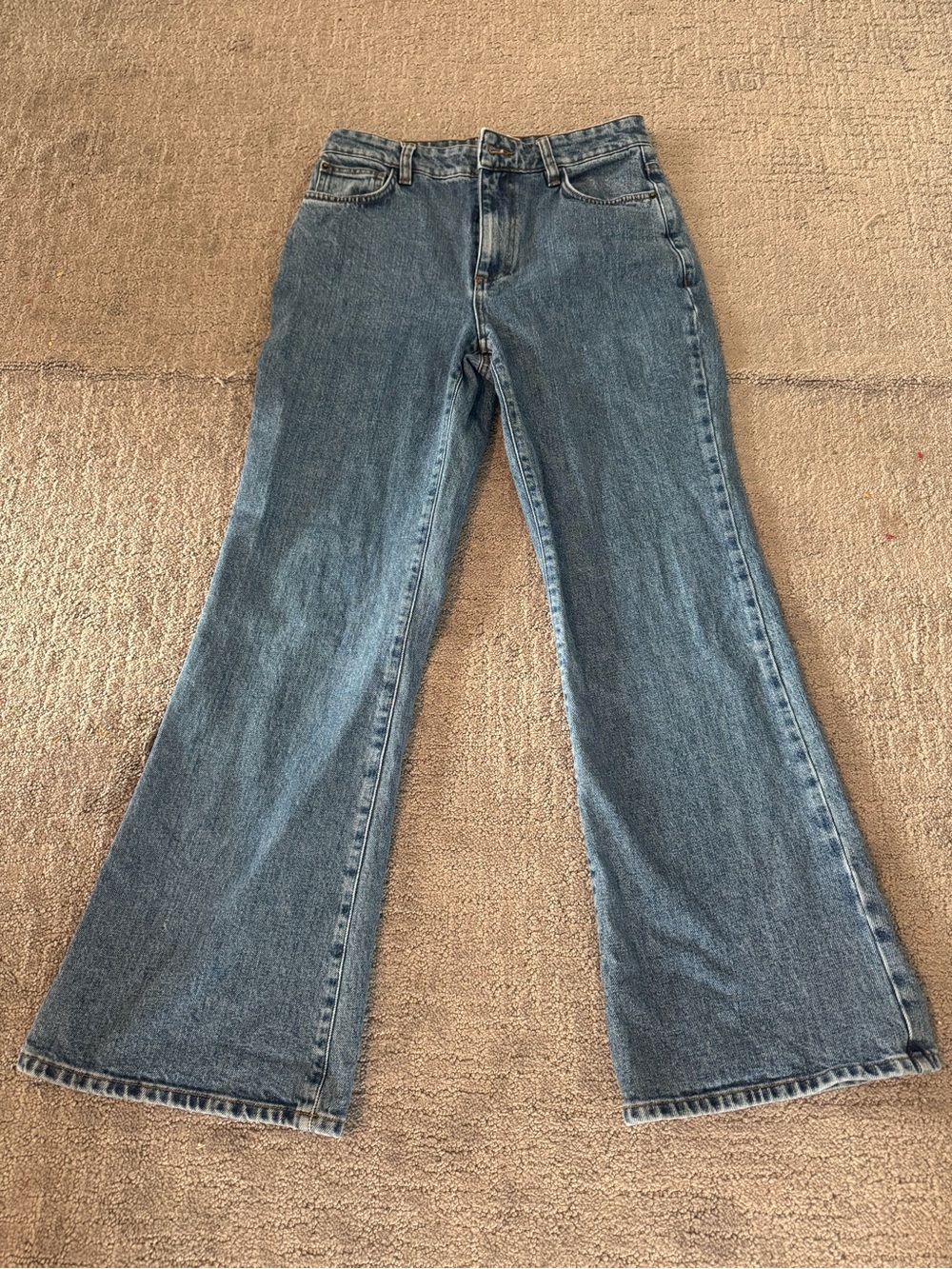 Sézane Denim High Rise Straight Flare Jeans Blue Size 38 US 6